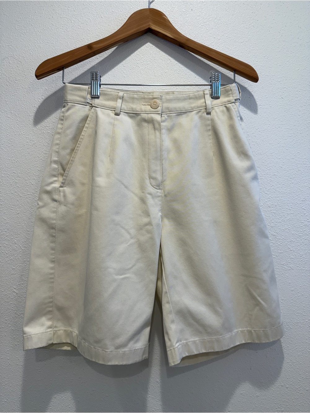 L.L. Bean Cream High-Waist Tailored Women’s Shorts